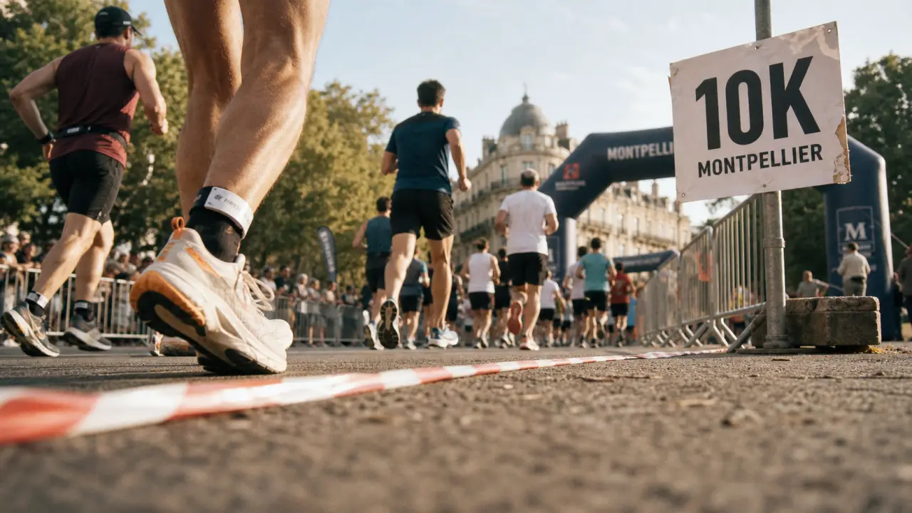 10 km montpellier : départ, chaussures et coureurs à Montpellier