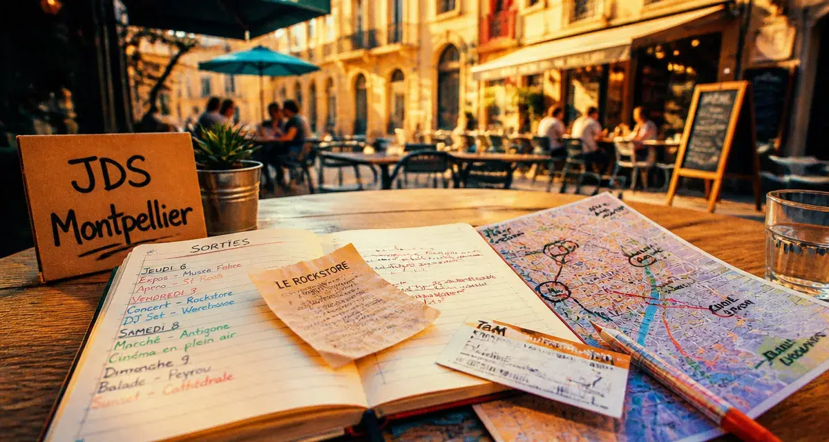 jds montpellier, agenda sorties à Montpellier sur une table de café