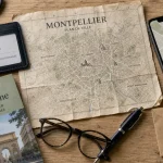 Office du tourisme Montpellier : badge et plan de visite