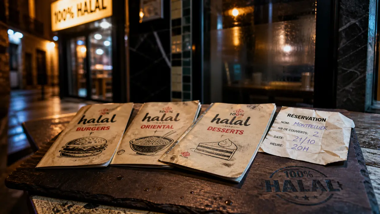 Restaurant halal à Montpellier : burgers halal et tables orientales, ambiance nocturne