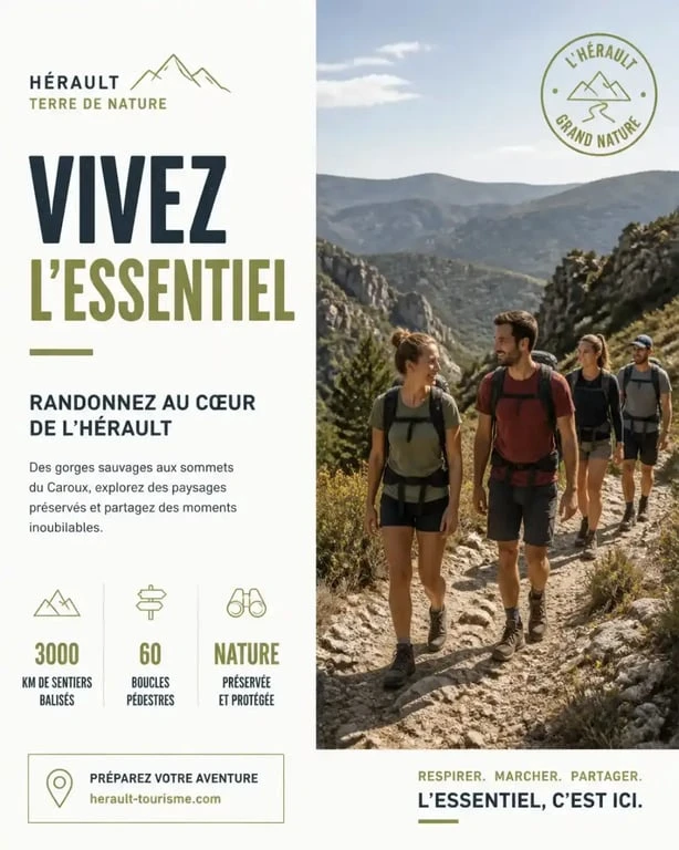 Groupe de randonneurs Montpellier Escapade sur un sentier dans l'Hérault
