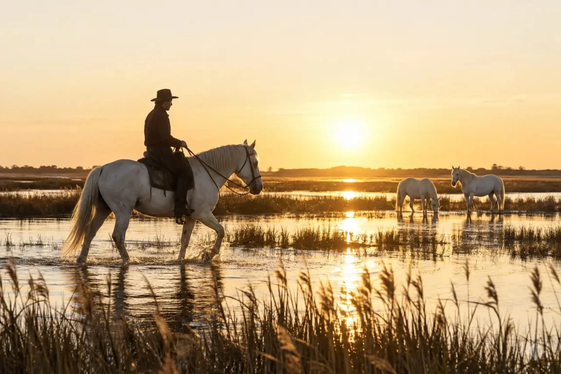 Quoi faire en Camargue : balade à cheval dans les marais