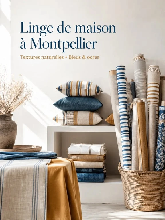 Sélection textile d’un montpellier magasin deco avec linge de maison méditerranéen