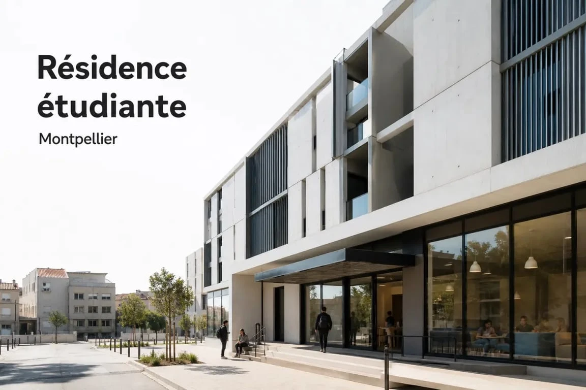 Les Quartiers Latins Montpellier, résidence étudiante contemporaine avec façade et espaces communs