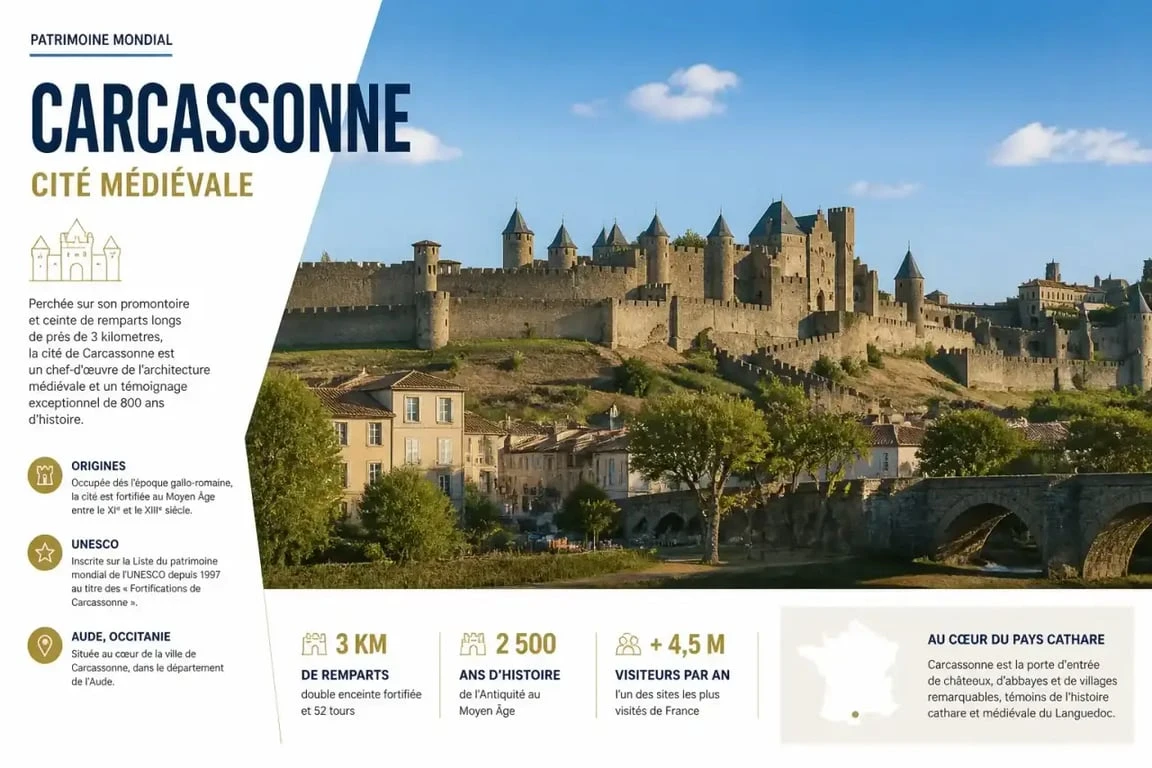 Cité médiévale de Carcassonne pour un week end en Occitanie