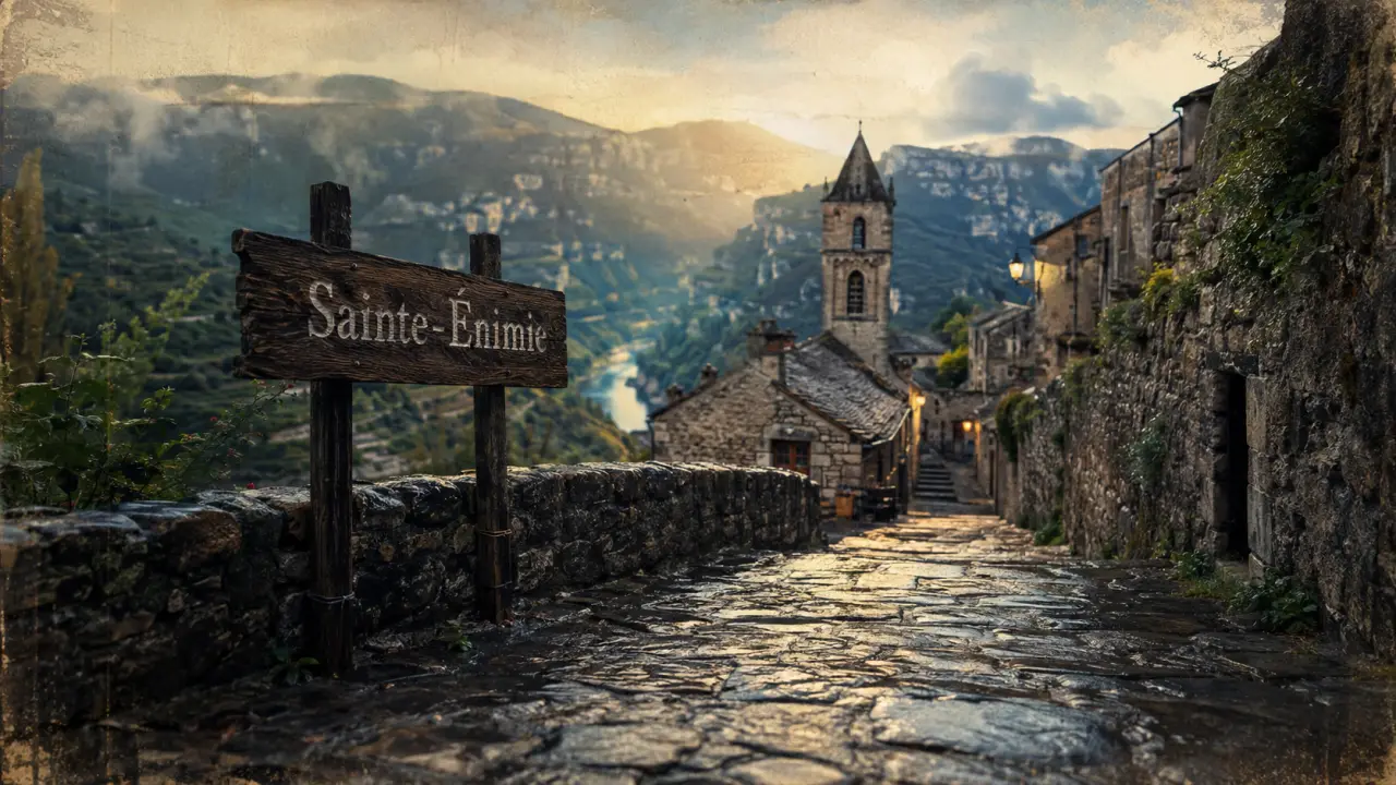 Les plus beaux villages des Cévennes : Sainte-Énimie, calade de schiste