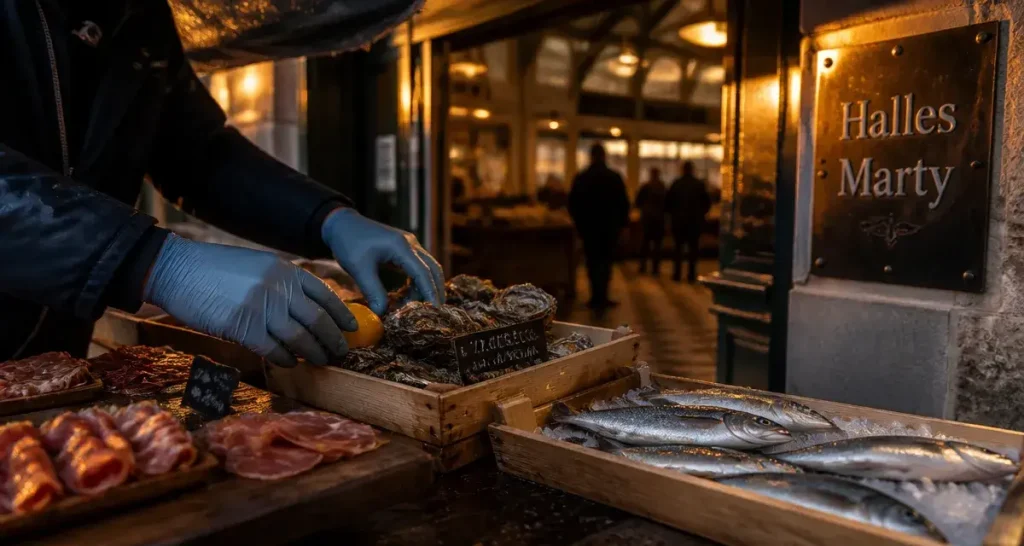 Marchés valras : Halles Marty à Valras-Plage, huîtres et poissons