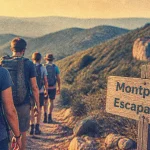 montpellier escapade : randonneurs sur un sentier caillouteux dans l’Hérault