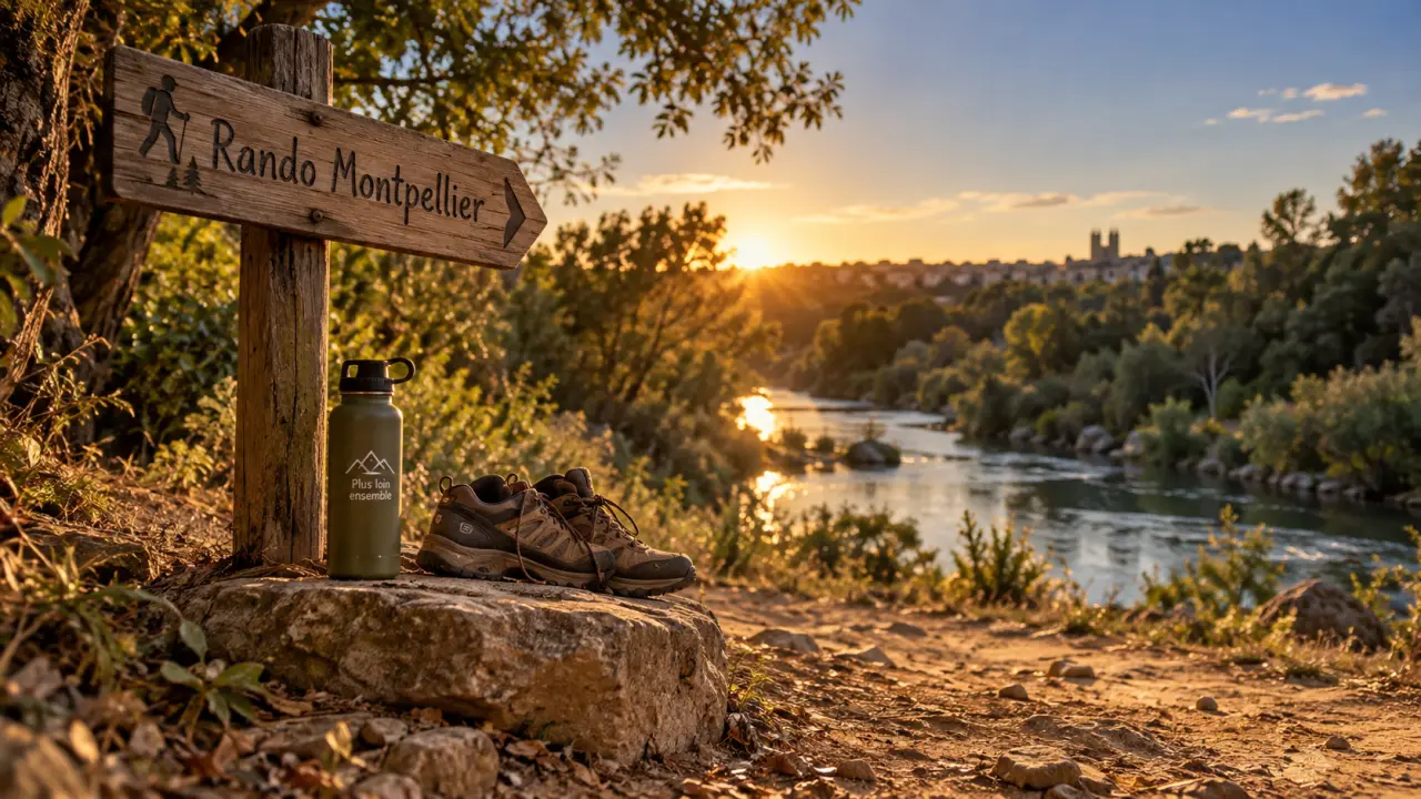 Rando Montpellier au bord du Lez golden hour