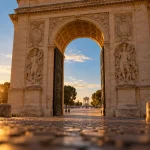 Arc de triomphe montpellier au Peyrou, golden hour