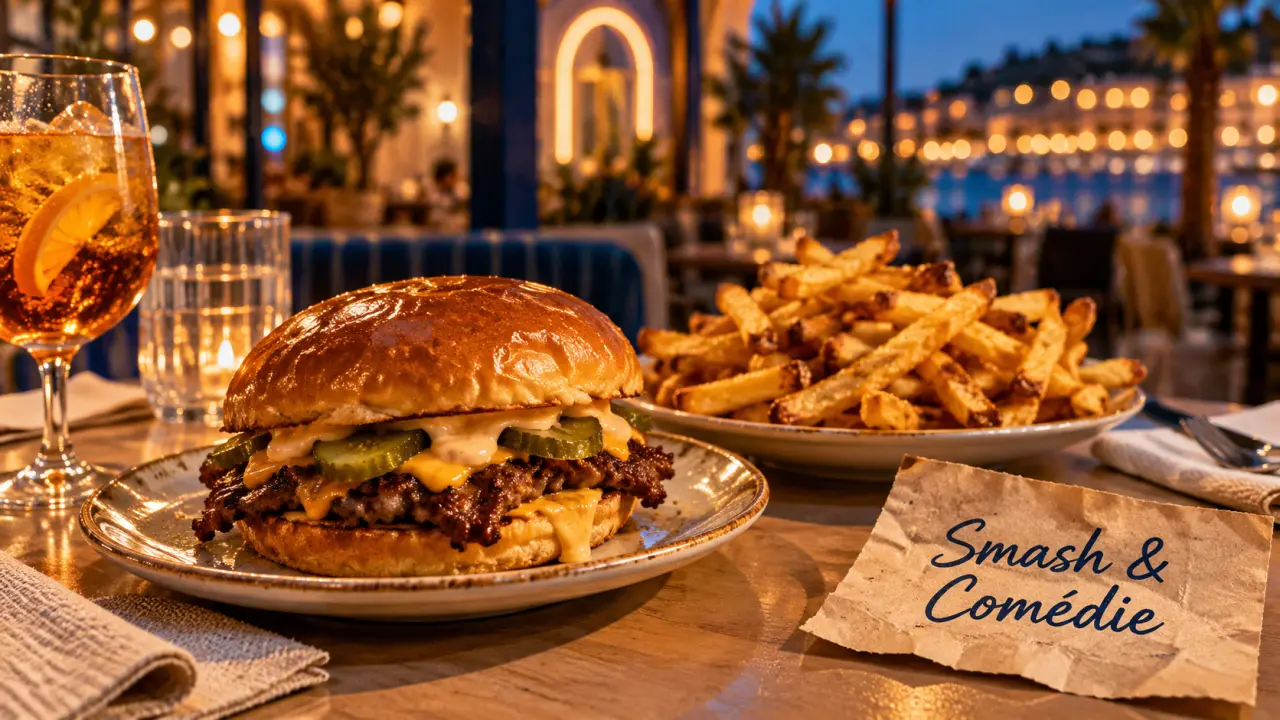 Burger montpellier Smash & Comédie : smash burger et frites